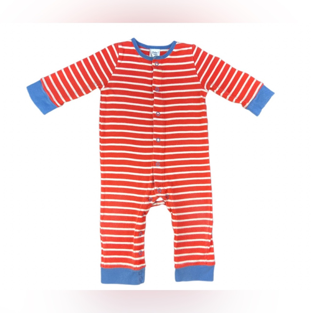 Baby Boden Red and Blue Striped One Piece‎
